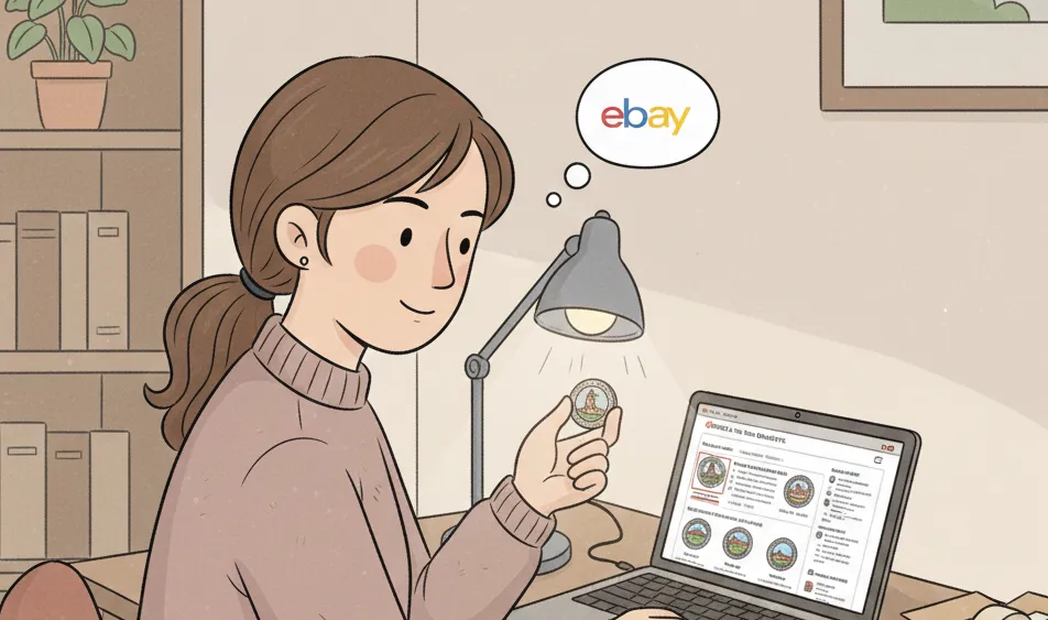 woman tries to sell the coins via eBay